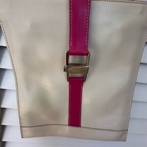 Frederic Paris Cream and Pink Shoulder Bag